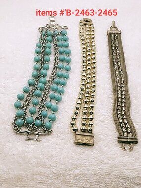 3 Bracelets, items # B- 2463-2465,. wt. 97 grams.